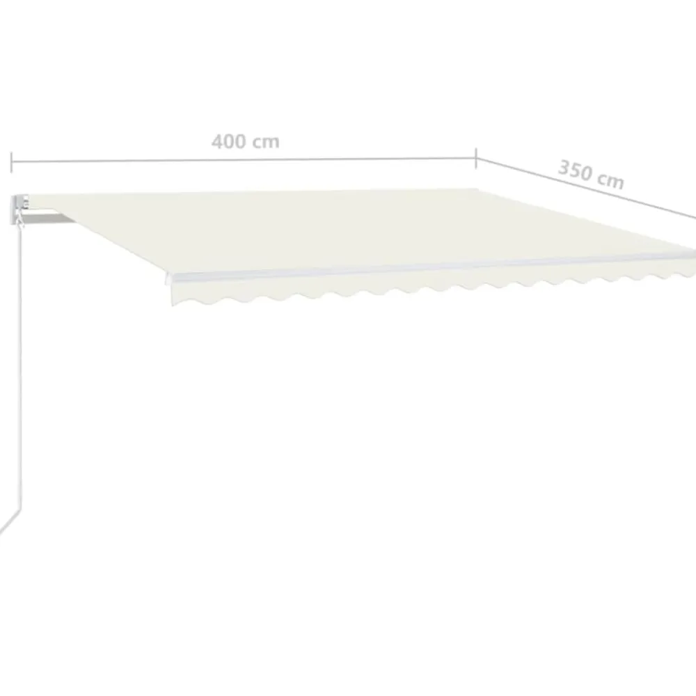 FinePRICE Sisäänkelattava markiisi 2 LEDillä 300x250cm sininen/valkoinen