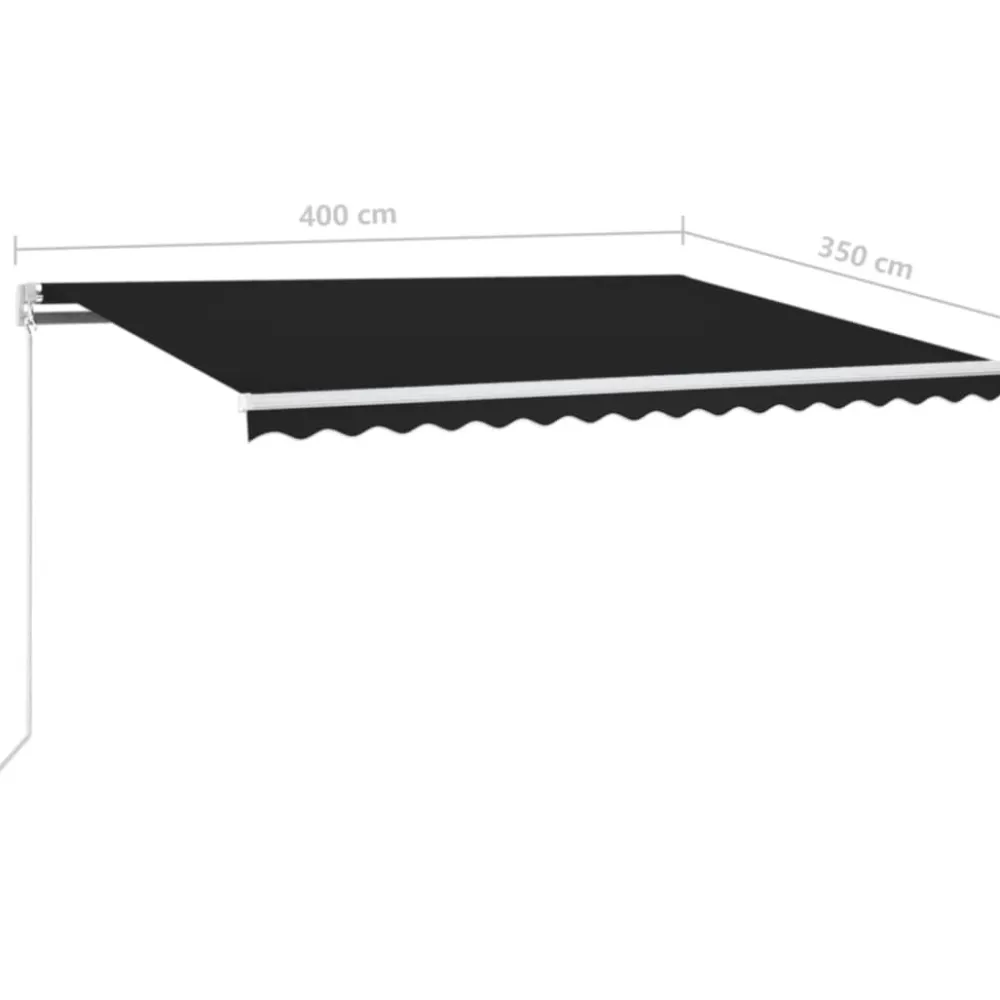 FinePRICE Sisäänkelattava markiisi 2 LEDillä 300x250cm sininen/valkoinen