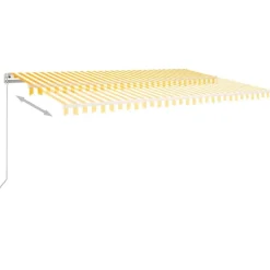 FinePRICE Sisäänkelattava markiisi 2 LEDillä 300x250cm sininen/valkoinen