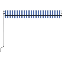 Outlet FinePRICE Sisäänkelattava markiisi 2 LED/tuulisensori 300x250 cm sininen/valkoinen