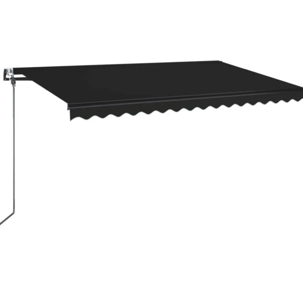 Outlet FinePRICE Sisäänkelattava markiisi 2 LED/tuulisensori 300x250 cm sininen/valkoinen