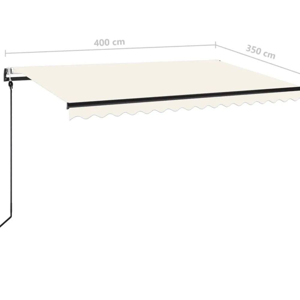 Outlet FinePRICE Sisäänkelattava markiisi 2 LED/tuulisensori 300x250 cm sininen/valkoinen