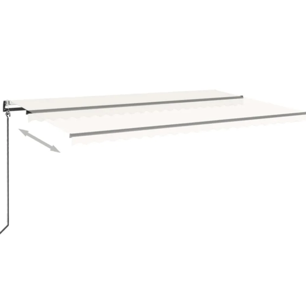Outlet FinePRICE Sisäänkelattava markiisi 2 LED/tuulisensori 300x250 cm sininen/valkoinen