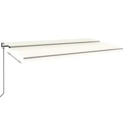 Outlet FinePRICE Sisäänkelattava markiisi 2 LED/tuulisensori 300x250 cm sininen/valkoinen