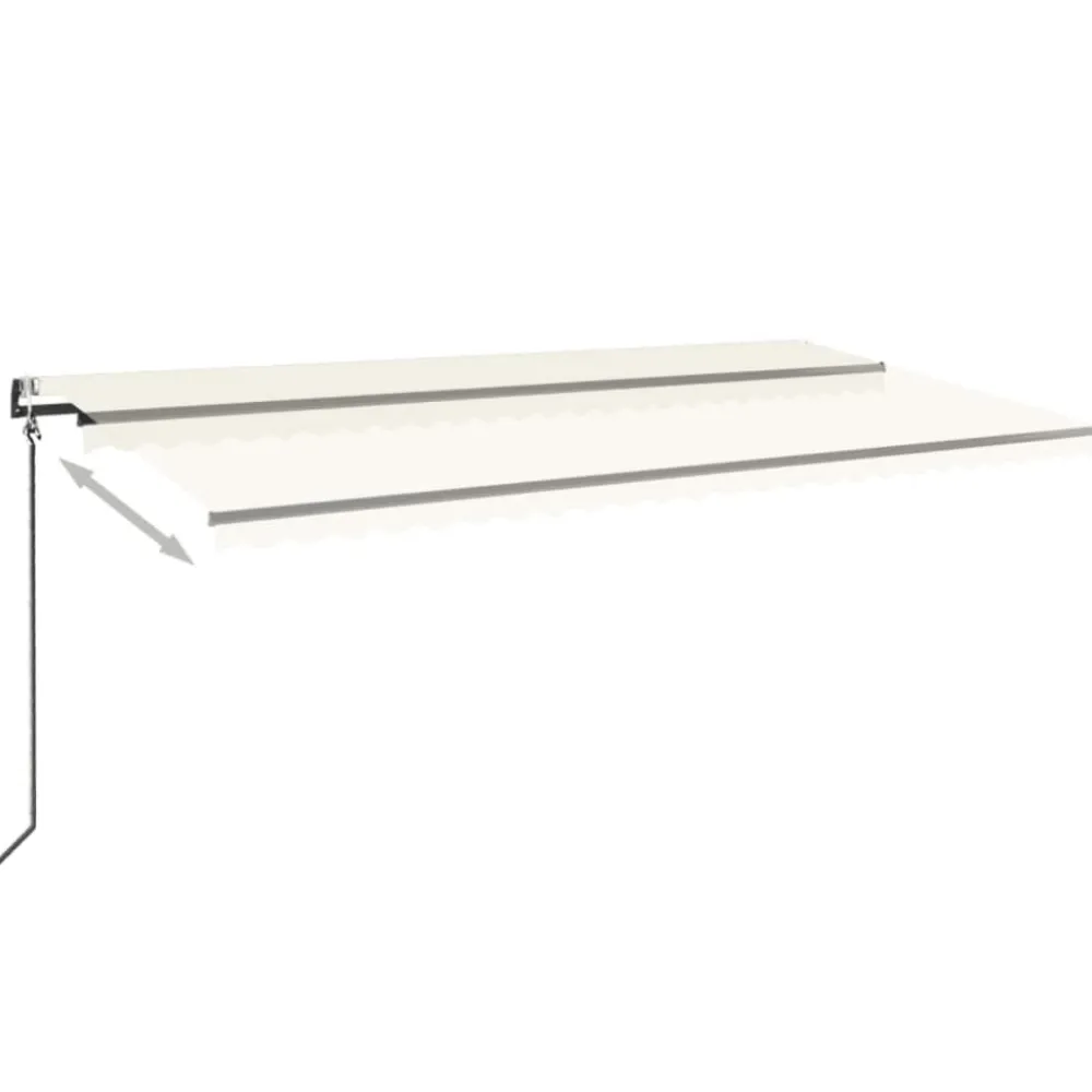 Outlet FinePRICE Sisäänkelattava markiisi 2 LED/tuulisensori 300x250 cm sininen/valkoinen
