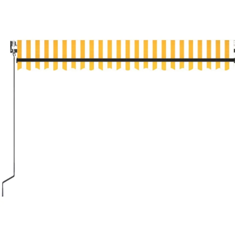 Outlet FinePRICE Sisäänkelattava markiisi 2 LED/tuulisensori 300x250 cm sininen/valkoinen