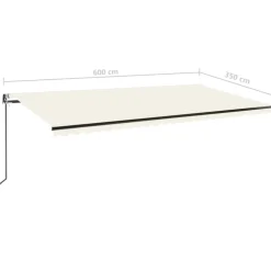 Outlet FinePRICE Sisäänkelattava markiisi 2 LED/tuulisensori 300x250 cm sininen/valkoinen