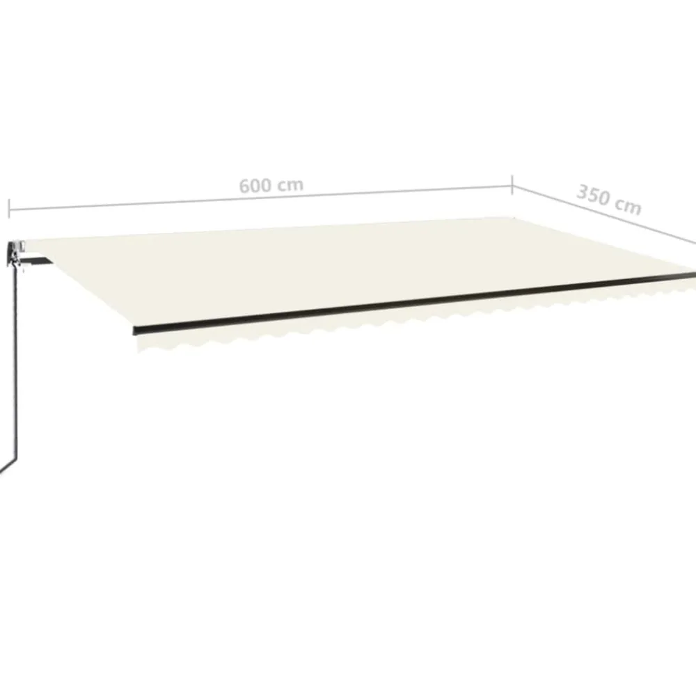 Outlet FinePRICE Sisäänkelattava markiisi 2 LED/tuulisensori 300x250 cm sininen/valkoinen