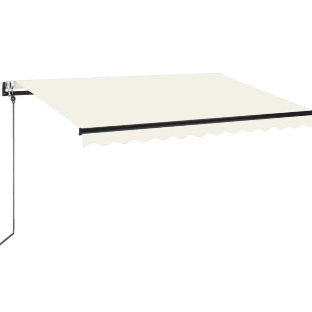 Outlet FinePRICE Sisäänkelattava markiisi 2 LED/tuulisensori 300x250 cm sininen/valkoinen