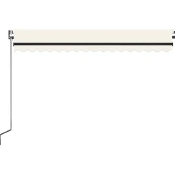 Outlet FinePRICE Sisäänkelattava markiisi 2 LED/tuulisensori 300x250 cm sininen/valkoinen