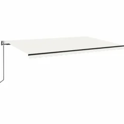 Outlet FinePRICE Sisäänkelattava markiisi 2 LED/tuulisensori 300x250 cm sininen/valkoinen