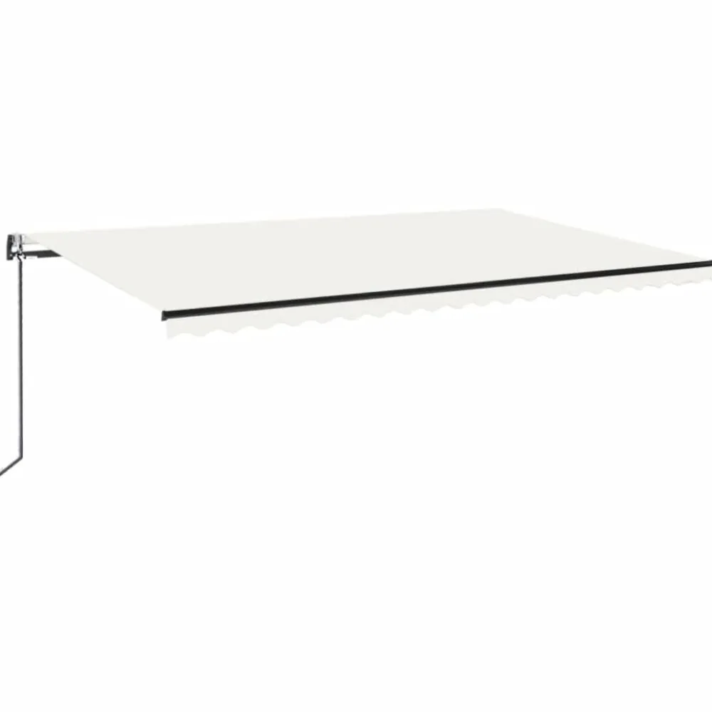 Outlet FinePRICE Sisäänkelattava markiisi 2 LED/tuulisensori 300x250 cm sininen/valkoinen