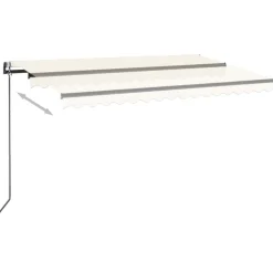 Outlet FinePRICE Sisäänkelattava markiisi 2 LED/tuulisensori 300x250 cm sininen/valkoinen
