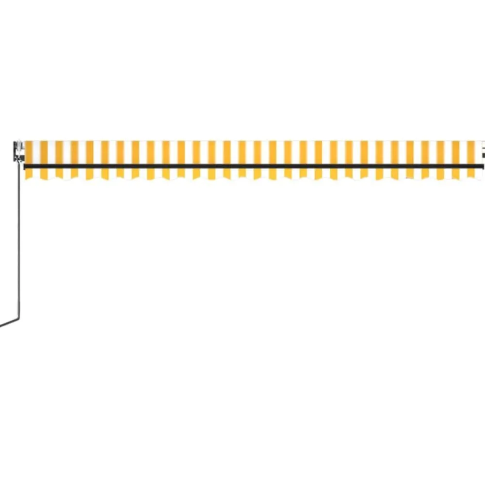 Outlet FinePRICE Sisäänkelattava markiisi 2 LED/tuulisensori 300x250 cm sininen/valkoinen