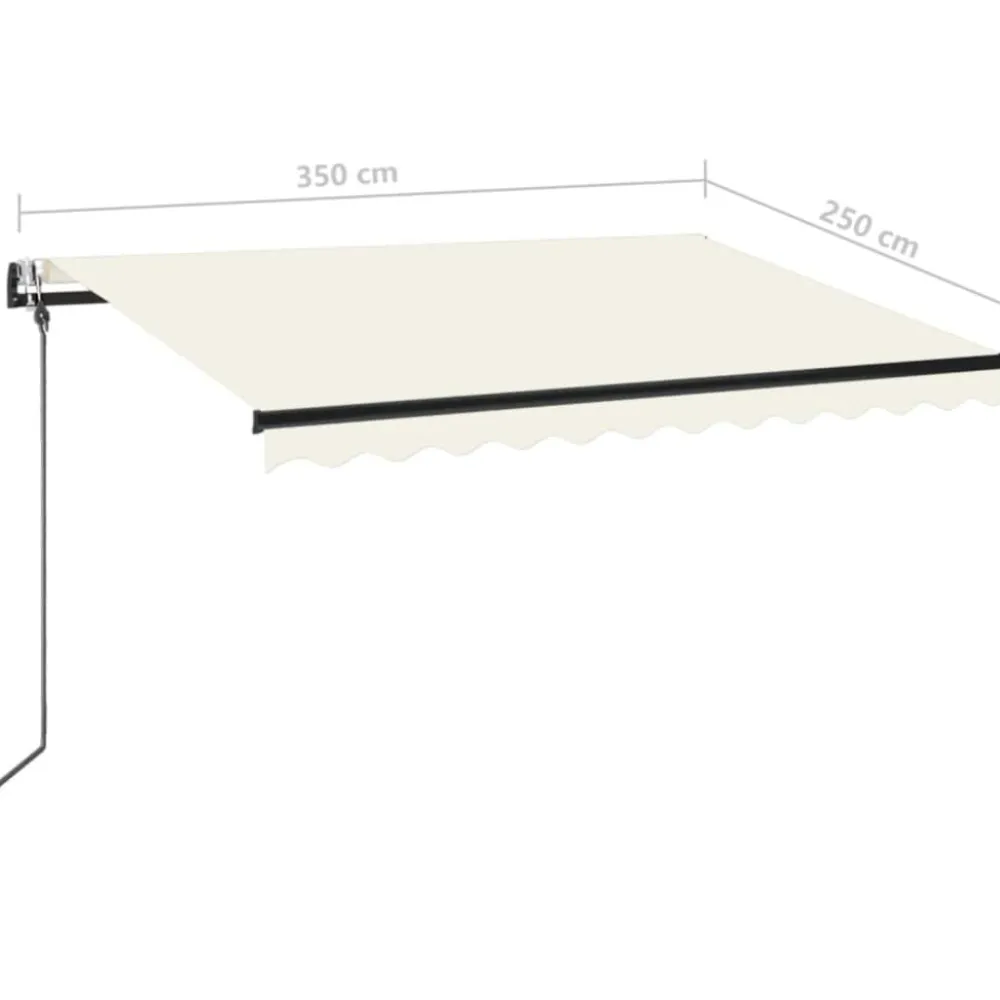 Outlet FinePRICE Sisäänkelattava markiisi 2 LED/tuulisensori 300x250 cm sininen/valkoinen