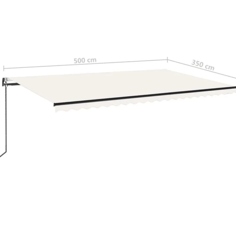 Outlet FinePRICE Sisäänkelattava markiisi 2 LED/tuulisensori 300x250 cm sininen/valkoinen