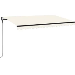 Outlet FinePRICE Sisäänkelattava markiisi 2 LED/tuulisensori 300x250 cm sininen/valkoinen