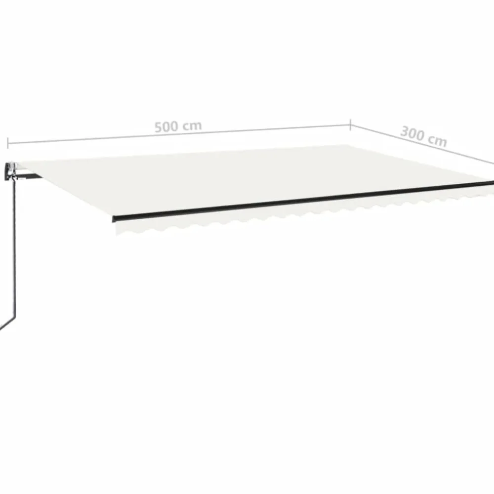 Outlet FinePRICE Sisäänkelattava markiisi 2 LED/tuulisensori 300x250 cm sininen/valkoinen