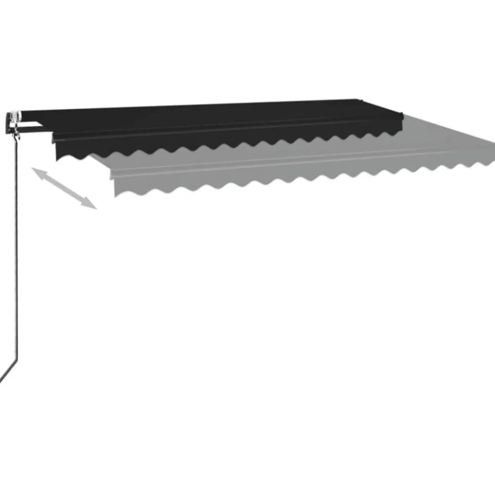 Outlet FinePRICE Sisäänkelattava markiisi 2 LED/tuulisensori 300x250 cm sininen/valkoinen