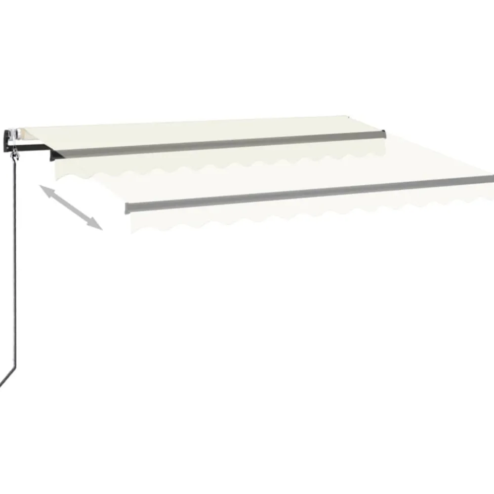 Outlet FinePRICE Sisäänkelattava markiisi 2 LED/tuulisensori 300x250 cm sininen/valkoinen
