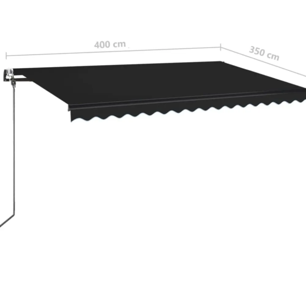 Outlet FinePRICE Sisäänkelattava markiisi 2 LED/tuulisensori 300x250 cm sininen/valkoinen
