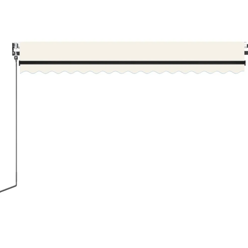 Outlet FinePRICE Sisäänkelattava markiisi 2 LED/tuulisensori 300x250 cm sininen/valkoinen