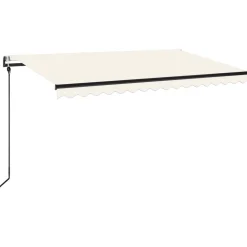Outlet FinePRICE Sisäänkelattava markiisi 2 LED/tuulisensori 300x250 cm sininen/valkoinen
