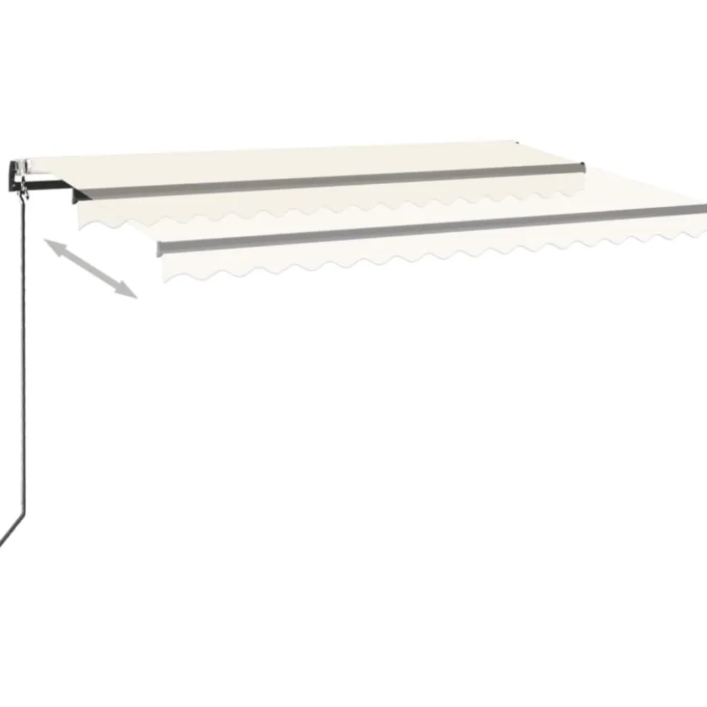 Outlet FinePRICE Sisäänkelattava markiisi 2 LED/tuulisensori 300x250 cm sininen/valkoinen