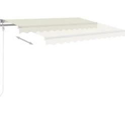 Best FinePRICE Sisäänkelattava markiisi LED/tuulisensori 300x250cm keltainen/valkoinen