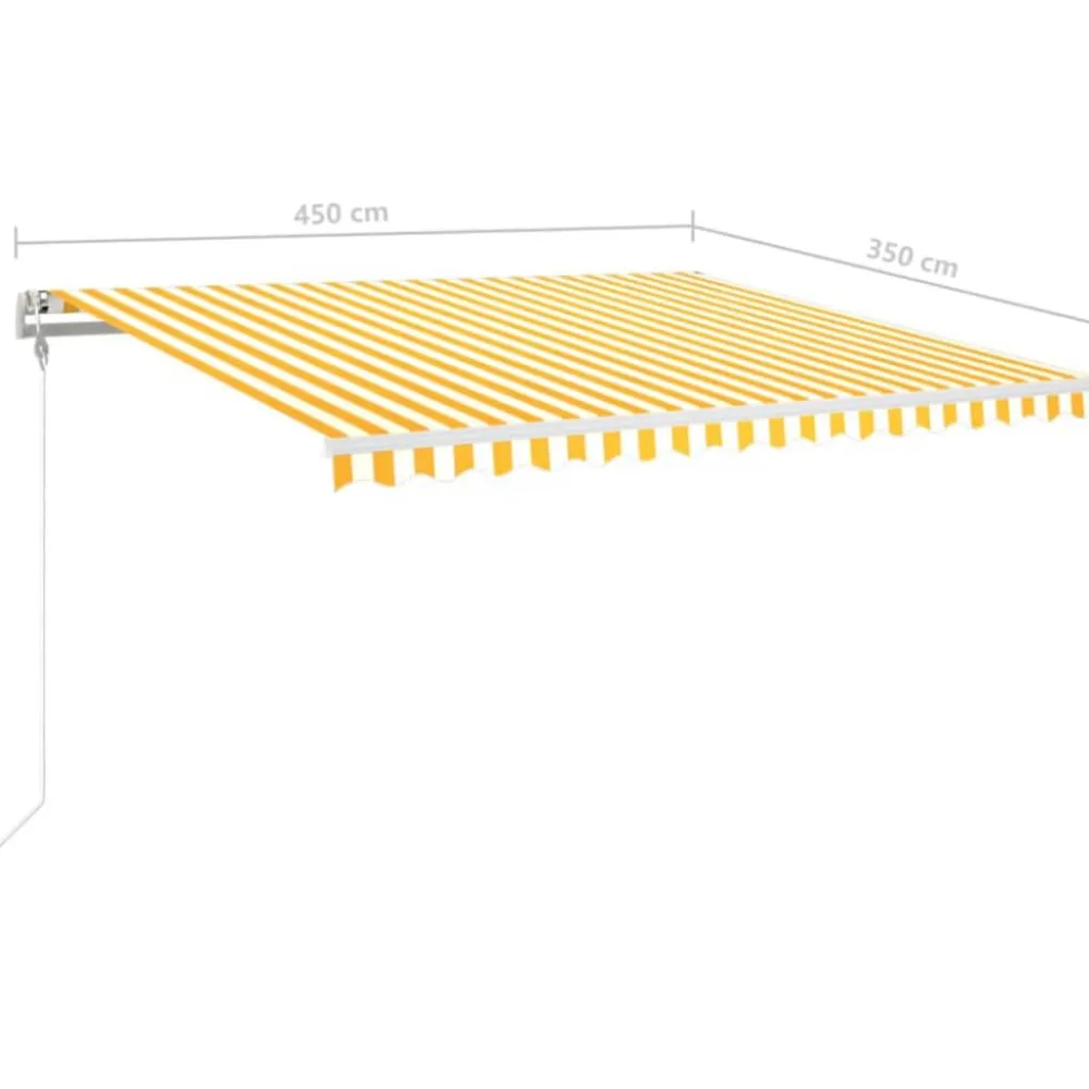 Best FinePRICE Sisäänkelattava markiisi LED/tuulisensori 300x250cm keltainen/valkoinen