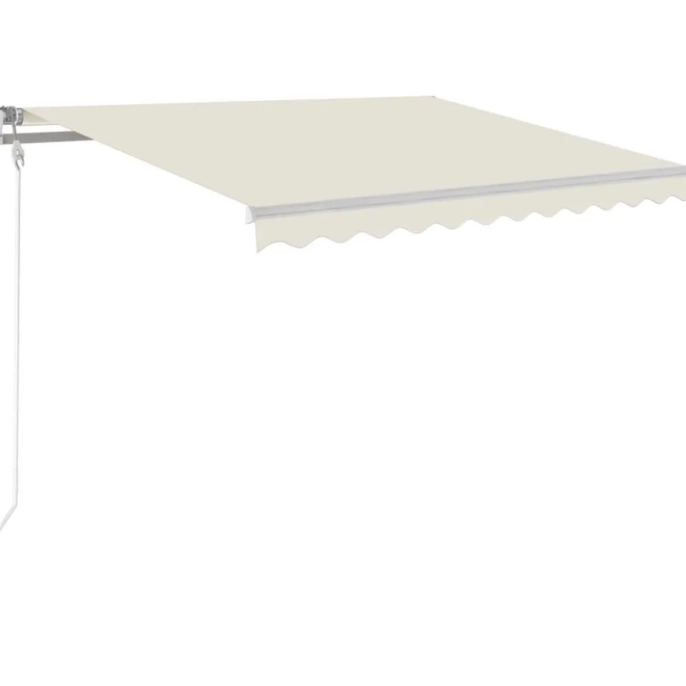 Best FinePRICE Sisäänkelattava markiisi LED/tuulisensori 300x250cm keltainen/valkoinen