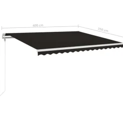 Best FinePRICE Sisäänkelattava markiisi LED/tuulisensori 300x250cm keltainen/valkoinen