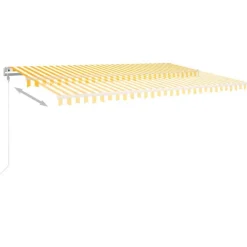 Best FinePRICE Sisäänkelattava markiisi LED/tuulisensori 300x250cm keltainen/valkoinen