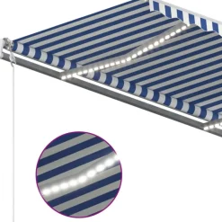 Best FinePRICE Sisäänkelattava markiisi LED/tuulisensori 300x250cm keltainen/valkoinen