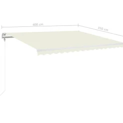 Best FinePRICE Sisäänkelattava markiisi LED/tuulisensori 300x250cm keltainen/valkoinen