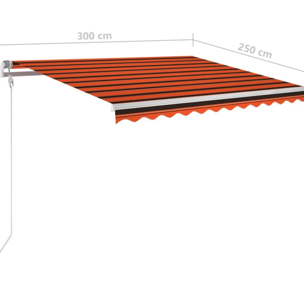 Best FinePRICE Sisäänkelattava markiisi LED/tuulisensori 300x250cm keltainen/valkoinen