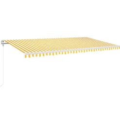 Best FinePRICE Sisäänkelattava markiisi LED/tuulisensori 300x250cm keltainen/valkoinen