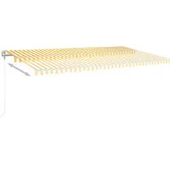Best FinePRICE Sisäänkelattava markiisi LED/tuulisensori 300x250cm keltainen/valkoinen