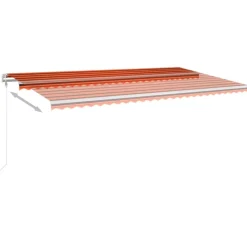 Best FinePRICE Sisäänkelattava markiisi LED/tuulisensori 300x250cm keltainen/valkoinen