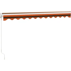 Online FinePRICE Sisäänkelattava markiisi oranssi/ruskea 3,5x2,5 m kangas/alumiini