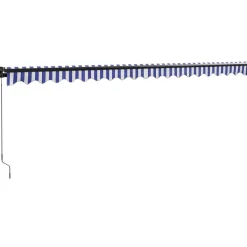 Clearance FinePRICE Sisäänkelattava markiisi sininen/valkoinen 5x3 m kangas/alumiini