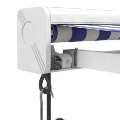 Clearance FinePRICE Sisäänkelattava markiisi sinivalkoinen 4x3 m kangas/alumiini