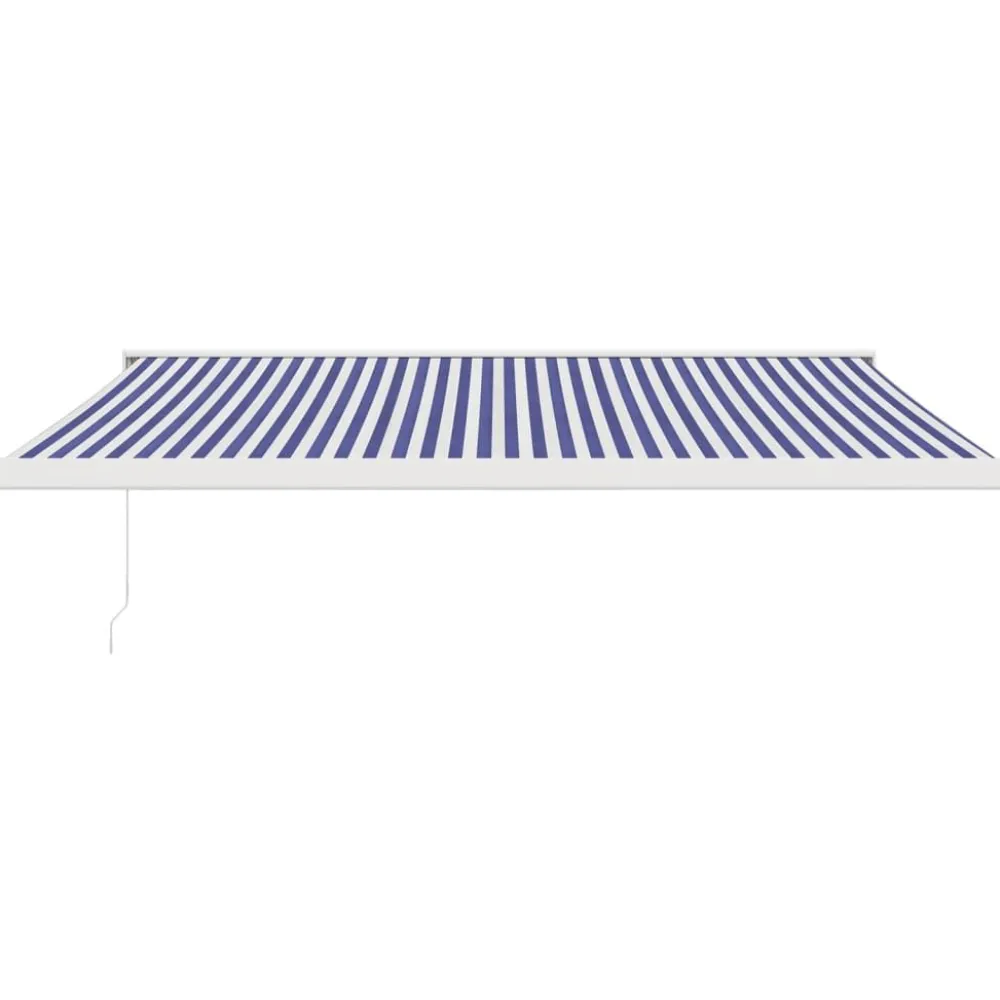 Clearance FinePRICE Sisäänkelattava markiisi sinivalkoinen 4x3 m kangas/alumiini