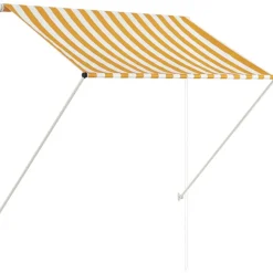 FinePRICE Sisäänkelattava markiisi 150x150 cm keltainen ja valkoinen