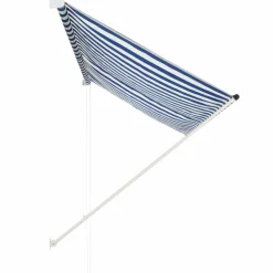 Online FinePRICE Sisäänkelattava markiisi 250x150 cm sininen ja valkoinen