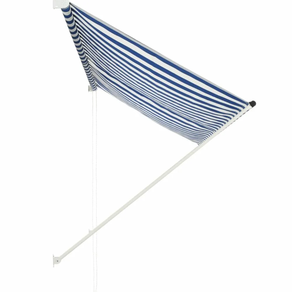 Online FinePRICE Sisäänkelattava markiisi 250x150 cm sininen ja valkoinen