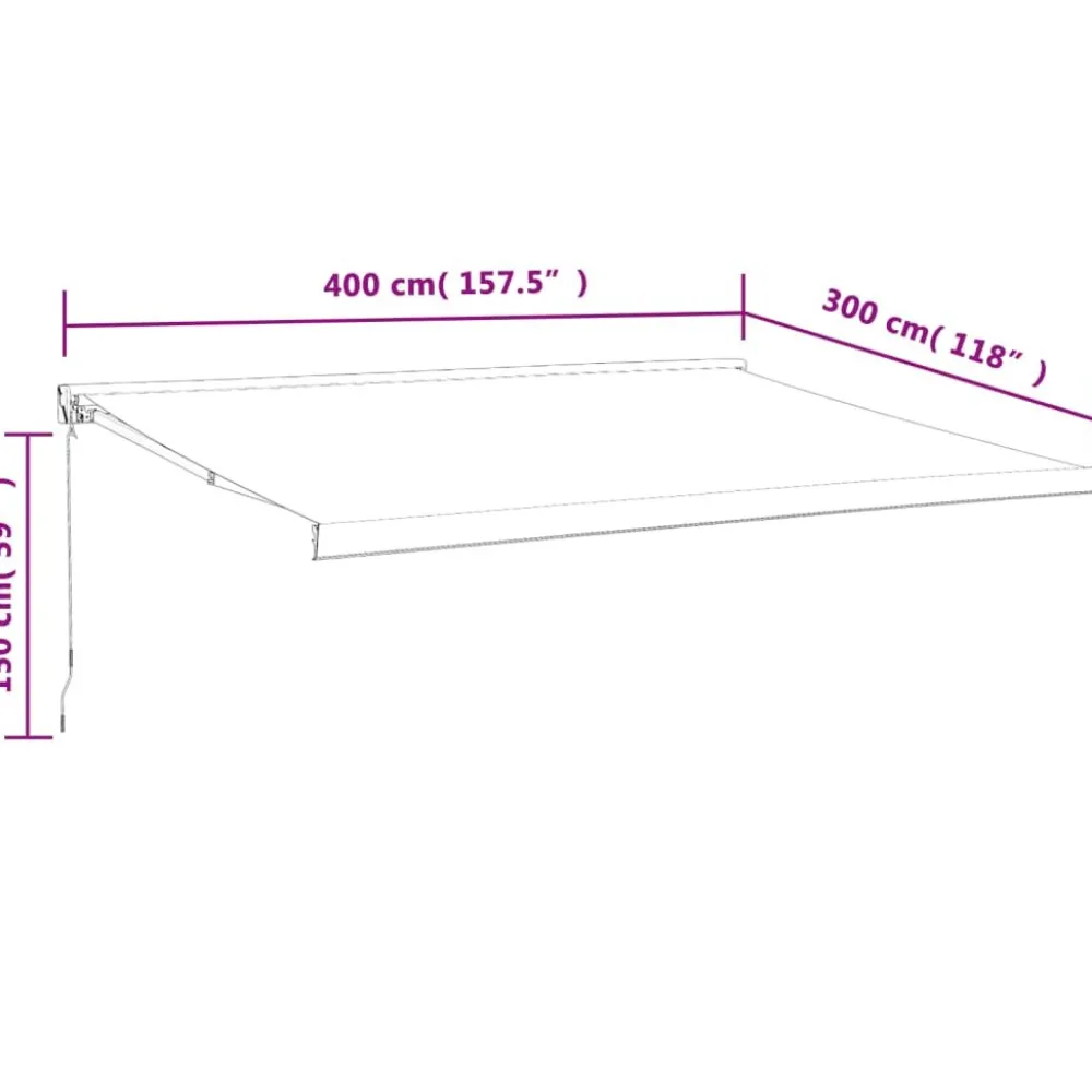 Clearance FinePRICE Sisäänkelattava markiisi 4x3 m, sininen/valkoinen kangas/alumiini