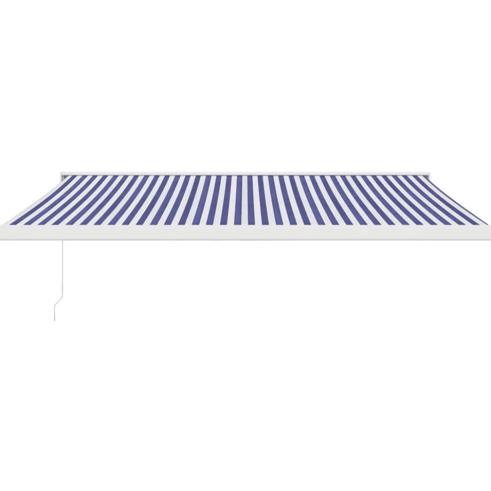 Clearance FinePRICE Sisäänkelattava markiisi 4x3 m, sininen/valkoinen kangas/alumiini