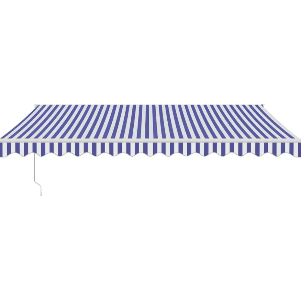 Clearance FinePRICE Sisäänkelattava markiisi 4,5x3 m, sinivalkoine, kangas/alumiini