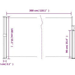 Sale FinePRICE Sisäänvedettävä sivumarkiisi, eri kokoja ja värejä (33851)